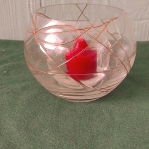 🌻 PartyLite Calypso Gold candle holder or vase with clear candle holder an…